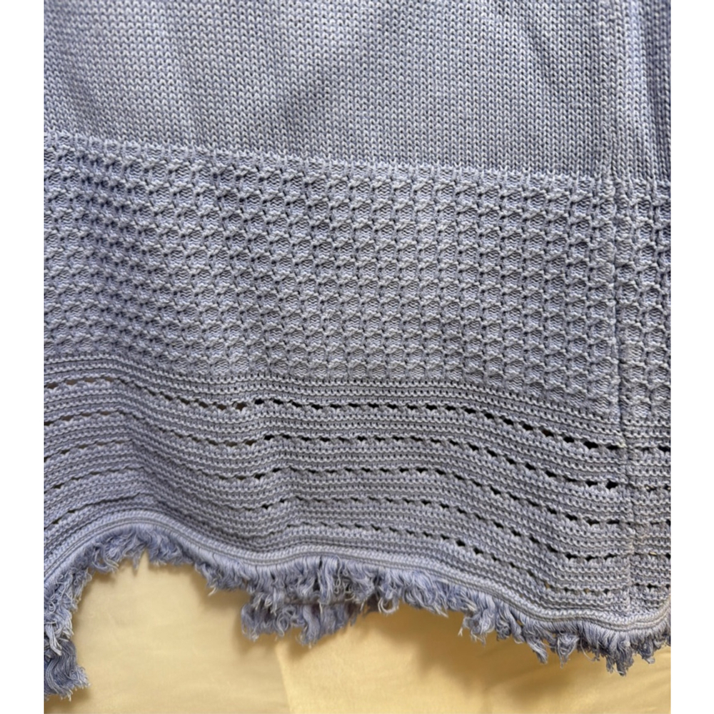 Women's Lilly Pulitzer Open Cardigan Sweater Pointelle Fringe Lavender S Minimal - Picture 6 of 7